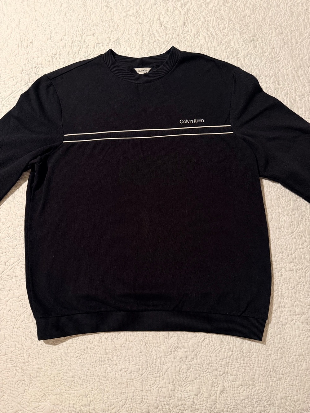 Calvin Klein Men's Engineered Stripe Henley Sweater